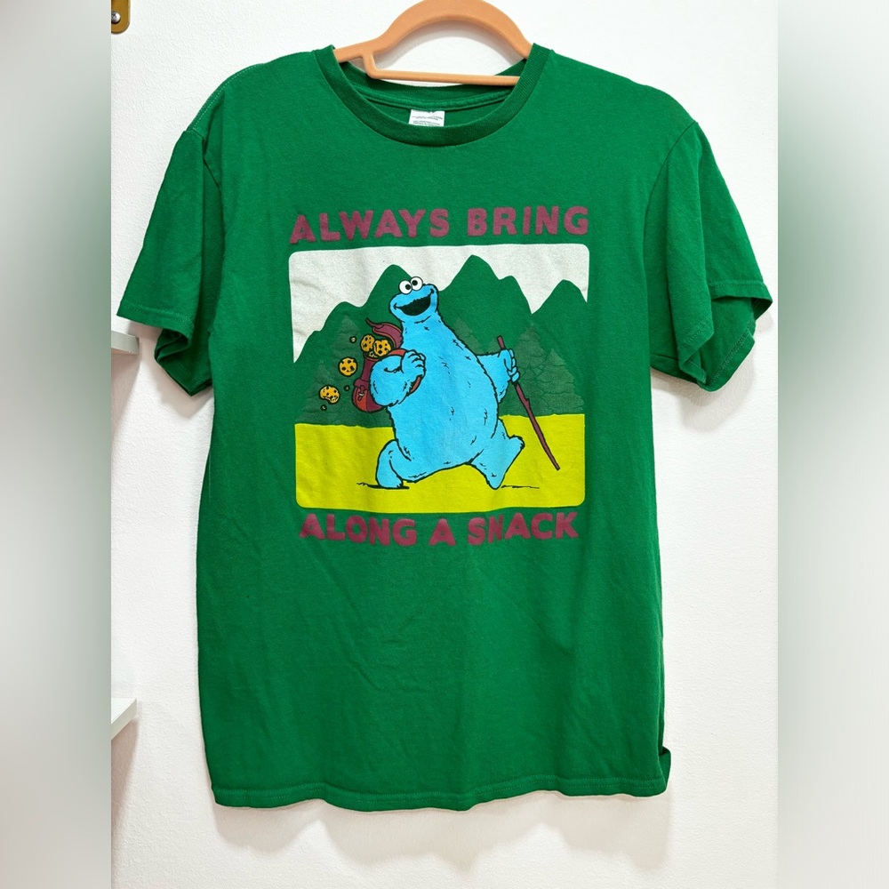 Cute green Tshirt with Cookie Monster character on the front
